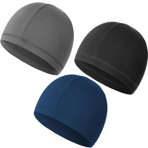 EIHI Fahrradmütze Unter Helm 3 Stück Unterziehmütze Unterhelm Fahrradhelm Mütze Fahrrad Mütze Sommer Fahrradmütze Helmmütze Laufkappen Herren Sportmütze Atmungsaktiv Schnelltrocknend zum Radfahren