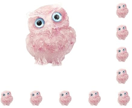Leisurealeaneag 10 Set Kristall Eule Dekoration Eule Statue für Büro Dekor Einweihungsgeschenk Rosa