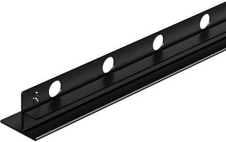 Balneo Glasprofil Gefälleprofil, Edelstahl, 170 cm, rechts, Schwarz | Edelstahl AISI 304, Anschluss an Glas, für bodengleiche Duschen, kürzbar, Länge 170 cm, 2 J. Garantie