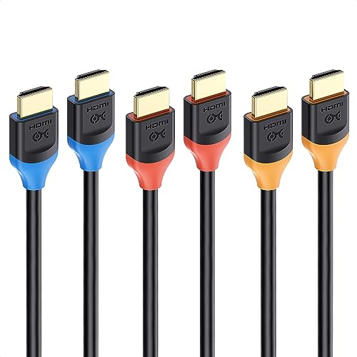 Cable Matters [Ultra High Speed Certificado HDMI] 8K 48Gbps 3-Paquetes 0,3m | 8K@120Hz, HDMI cable con y HDR para PS5, Xbox Series X/S, RTX 3080/RTX 3090, AMD RX 6800/RX 6900, Apple TV