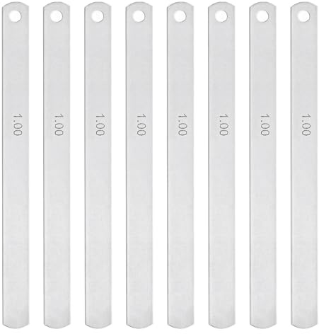 QUARKZMAN 8 Lame Metriche Acciaio per Calibri, Spessore 1mm Calibro Riempimento, Valvole Spostate, Calibro per Chitarra Strumento Misurazione, per Misurazione Spessore Larghezza Fuga
