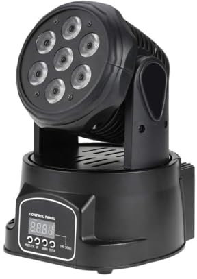 AntDau71® - PROIETTORE LED RGB, 7 LED, ROTANTE 360°, MULTI-MODE/FX