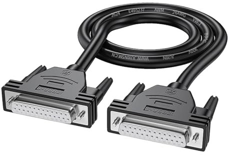 Fabeas Cable de extensión DB25 de 50 cm a 10 m de largo para computadoras e impresoras, 26 AWG, D-SUB, conectores de 25 pines