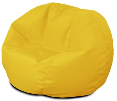 Bags of Beans Wipe Clean Kids Bean Bag Chair - Machine Washable - Yellow | Pre-Filled Beanbag - Outdoor Kiddies Seat - UV Resistant Fabric - Childrens Furniture for Girls & Boys - 67(W) x 48(H)cm