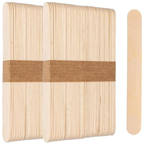 100x Spatule en bois, bâtonnets pour bricoler, spatule en bois 15x1,8cm, DIY, bâtonnets de glace jetables pour bricoler, spatules pour cosmétiques, accessoires de bricolage