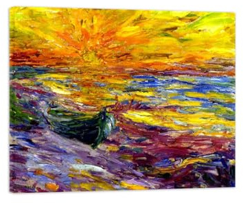 SDYSKKUG Emil Nolde Kunstdruck Leinwandbilder. Berühmte Gemälde Abstrakte Bild Reproduktion. Sunset. Poster Fertig zum Aufhängen 72x60cm Innenrahmen