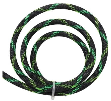 Cmis Kbei 1/2/3/5/10/20/30/50 M 6 mm isoliertes PET-Geflecht Ärmel Strumpf erweiterbarer Kabelmantel mit hoher Dichte Wickelschutz Geflecht für Drähte (Schwarz UV GN YL Kreuz, 6 mm, 2 Meter)
