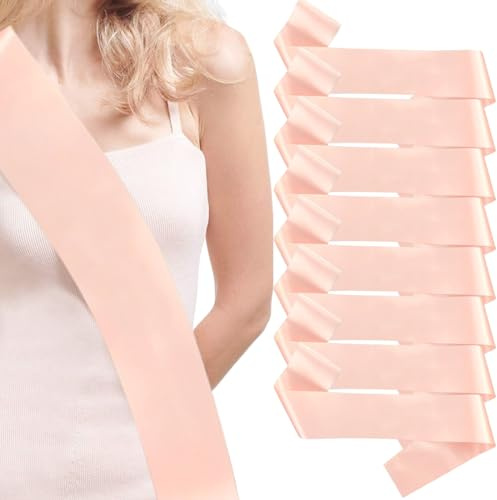 Lot de 8 écharpes de fête au champagne, écharpes vierges, parfaites pour les décorations de mariage, enterrement de vie de jeune fille, mariage, fête d'anniversaire, remise de diplôme.