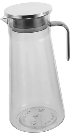 COLLBATH Jarra de Acrílico con Tapa, 1,5 L, Reutilizable, para Agua Fría y Bebidas, Adecuado para Restaurantes y Uso en Casa