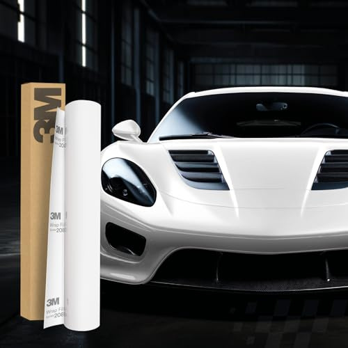 3M 2080 Car Wrapping Folie 30x152cm Selbstklebende Autofolie für Auto Motorrad Boot 3D Lackschutzfolie mit Luftkanälen zum Folieren (S10 Satin White)