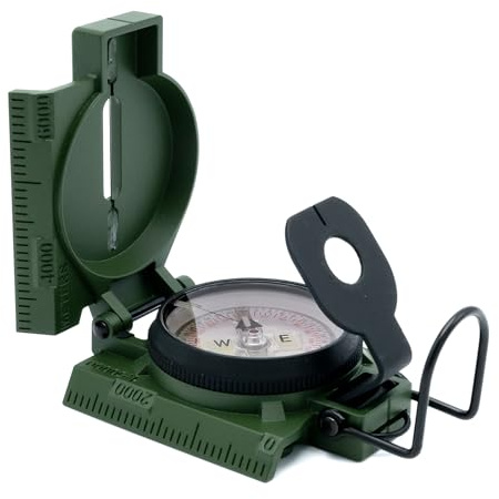 Brunton Linsen-Kompass Modell 94, militärisch, phosphoreszierend, aluminium, USA hergestellt