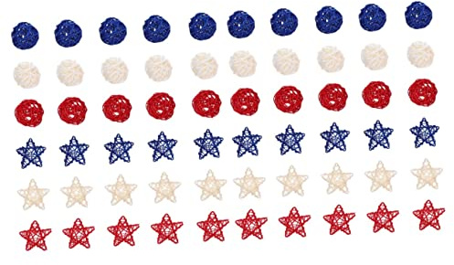 Cabilock 2 Sätze Takraw Dekoration Ornamente Dekorative Rattanbälle Korbdekor Schlüssel Bunte Dekorationskugeln Patriotische Rattankugeln Dekorationen Zum 30 Stück * 2