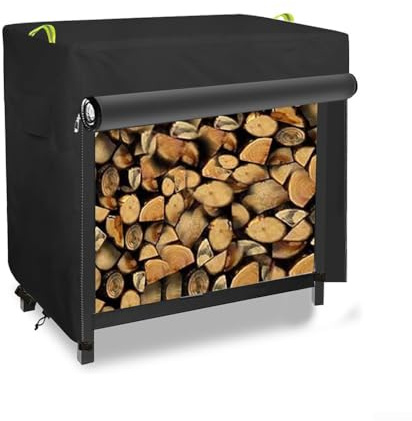 CashMuch Heavy Duty Outdoor Firewood Rack Cover Made from 210D Oxford Cloth with Drawstring for Secure Fit (125 * 65 * 110cm)