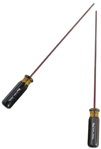 Veemoon Lot de 2 Tournevis Cruciformes Magnétiques à Tête Plate Longs Outils Manuels pour Électronique et Quincaillerie Résistants à L'Usure pour Maison