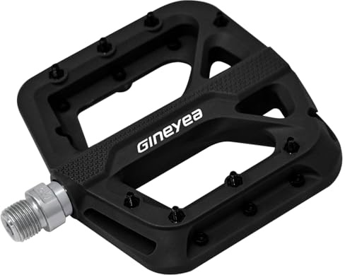 Gineyea Fahrradpedale, rutschfeste MTB-Pedale aus Nylonfaser, 9/16-Zoll-Fahrradpedale, Leichte und Breite Flache Plattformpedale für Rennrad, MTB, E-Bike