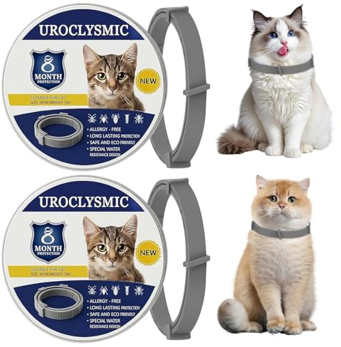 2 Pack Cat Collar for Infections Prevention, Waterproof & Adjustable Cat Collars with Gentle Soothing Scents, Natural Essential Oils Collar, 16-Month Protection for Cats Over 7 Weeks
