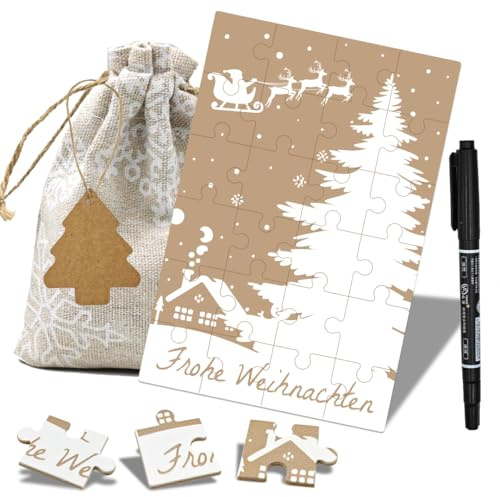 Gutschein Weihnachten 24 teilig, ZEACKUQ Gutscheine zum Selber Ausfüllen Weihnachten, Gutscheinkarte Weihnachtskarten mit Säckchen Gutschein Verpackung Geschenk für Frauen Freundin