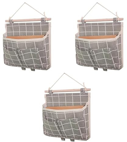Osuter 3Pieces Organizador Colgante con Bolsillos,Alta Capacidad 3 Compartimentos con Gancho Adhesivo,Organizador de Pared for Bolsa Colgante para Casa, Oficina, Caravana, Cocina y Tiendas