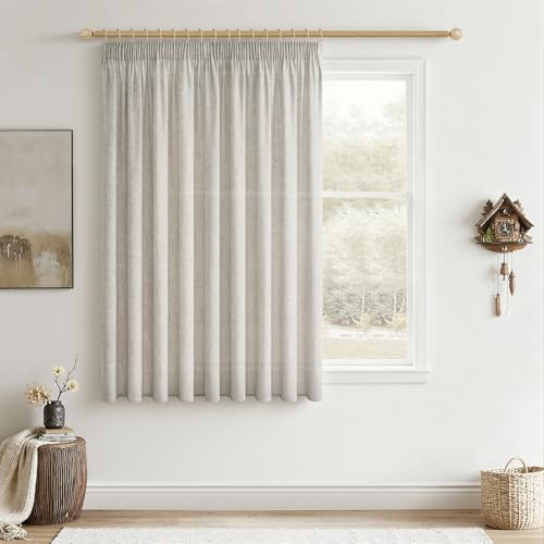 CUTEWIND Gardinen Kinderzimmer Leinen Vorhang Kurz Fenster Vorhänge Schienensystem 145 x 200 cm (HxB), Vorhang Leinenoptik Vorhänge Halbtransparent für Fenster Schlafzimmer 1er Set