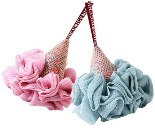 Ipetboom Esponja de Baño Exfoliante Forma de Helado 2 Unidades Rosa y Azul Esponjas para Ducha y Cuerpo Accesorio para Piel Sensible Espuma Abundante y Duradera Adecuado para Baño