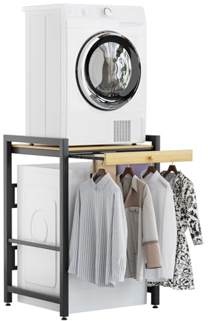 Zephylix Washer Dryer Stand Stacking Kit with Shelf, Over Washer and Dryer Shelf, Over the Washer Storage Rack with Countertop for Washing Machine, Tumble Dryer, Dishwasher