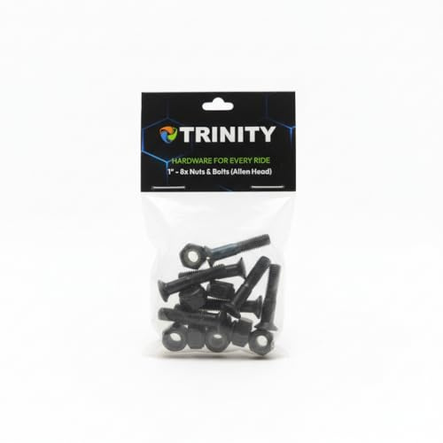 Trinity Skateboard Hardware – 8 viti & Lock Nuts – Tenuta sicura (esagono incassato, 1)