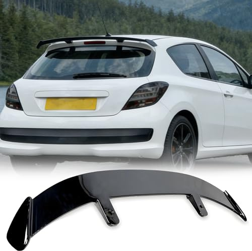 MUTUSAISI Aileron becquet arrière Spoiler pour Peugeot 207 2006-2014 de Coffre Aile de Toit Hayon Wing Accessoires (Noir Brillant)