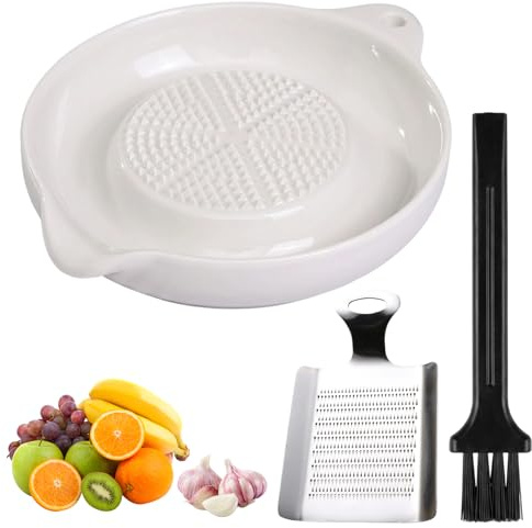 3pcs Grater Plate, Garlic Grater Plate, Ceramic Grater Plate, Kitchen Tools Set, Multipurpose Grating Tool for Home Daily Cooking Use, Durable Design for Garlic, Ginger, Onion and Spices