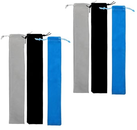 iplusmile Gigbag für Blockflöte und Altblockflöte 6 Stück mit Samtbeuteln und Kordelzug 37 X 6cm Aufbewahrungstasche für Anfänger und Konzertbesuche