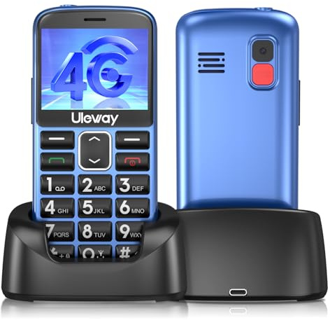 Bravonetix 4G Big Button Mobile Phone for Elderly Unlocked Sim Free Basic Phone Senior Mobile Phones Easy to Use Pay as You Go with SOS Button
