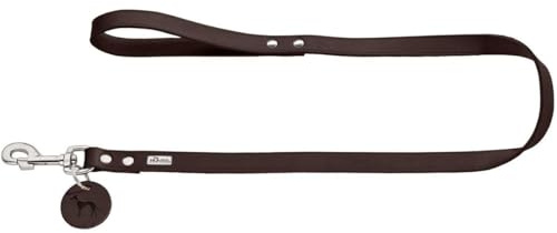 HUNTER Hundeführleine | Leder, schlicht, strapazierfähig, geschmeidig, Handschlaufe, Farbe: Dunkelbraun, Größe: 20/100