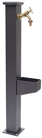 Fonderia Bongiovanni | Fontana a Colonna | Modello Itaca | per Casa Giardino | con Impianto Idrico | con Rubinetto Ottone Brunito | Fontana Colonna da Giardino Esterno | Fontana da giardino esterno