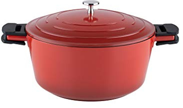 Kelomat, 3422-385, Schmortopf INDUKTION KERAMIKA RED, mit Deckel, Durchmesser 28cm, Inhalt 6,8 Liter, rot