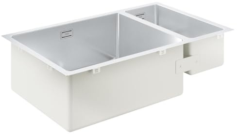 Grohe K700U Edelstahlküchenspüle 80 cm edelstahl 31575SD1 Unterbau Edelstahlspüle mit 1,5 Becken - links einbaubar