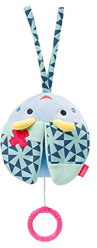 Fehn 055061 Spieluhr Käfer COLOR Friends – Kuscheltier & Einschlafhilfe: Aufzieh-Spieluhr mit schöner Melodie „Brahms Wiegenlied“ beruhigt in jeder Situation – für Babys und Kleinkinder ab 0+ Monaten