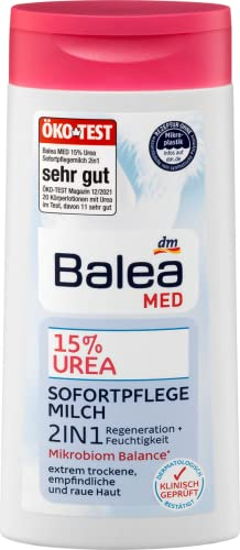 15% UREA latte per la cura immediata 2 in 1, rigenerazione + umidità, equilibrio microbioma, per pelli estremamente secche, sensibili e ruvide, 1 x 250 ml