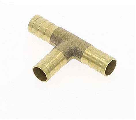 Pangyoo PYouo-Messing Schlauchverbinder T-Form Messing Barb Hose Fitting, 4mm 6mm 8mm 10mm 12mm 16mm, 3-Wege-Schlauch Schlauchkupplung Stecker-Adapter, Dickes Material (Color : 6MM)