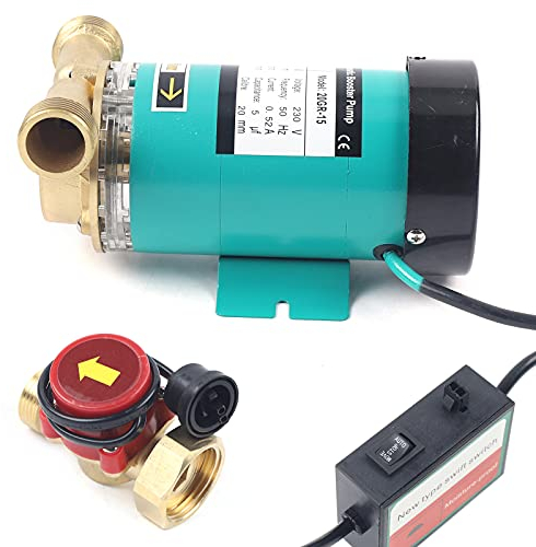 Umwälzpumpe Poolpumpe Pool Pumpe Filterpumpe Druckpumpen Schwimmbadpumpe 120W 20GR-15 Druckerhöhungspumpe mit Messing-Wasserflussschalter, 1 Auslass, 25L/Min
