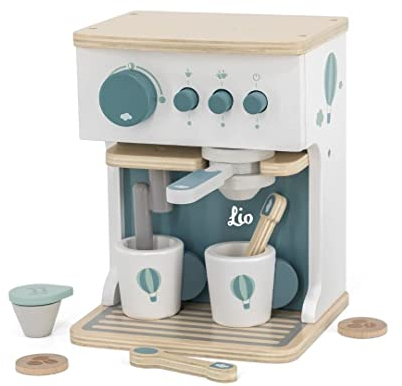 Kinderküche Kaffeemaschine Mint - personalisierbar I Handmade Holzspielzeug ab 3 Jahren I Label-Label Zubehör Spielküche I Geburtstagsgeschenk für Kinder I Spielzeug mit Name