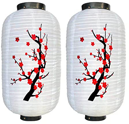 2 Stücke Papier Japanische Laterne Zum Aufhängen Garten Chinesische Lampions Papierlaterne Dekorativ Wasserdicht Laternen Für Outdoor Sushi Restaurant Bar Grill Sashimi Hängende Lampen Dekoration (B)