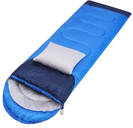 ksamwjf Schlafsack Für 4 Jahreszeiten Leichtgewichtig Wasserdicht Und Warm Für Erwachsene Outdoor-Aktivitäten,Portable Ultralight Sleeping Bag Blanket with Carry Bag (blau 1600g)