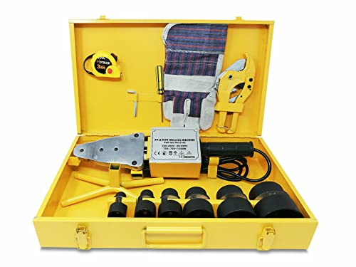 Polyfusor Lötkolben für Rohr Hydraulische Lötstation und Presse für Polypropylen-Rohre mit 6 Matrizen (1500 Watt)