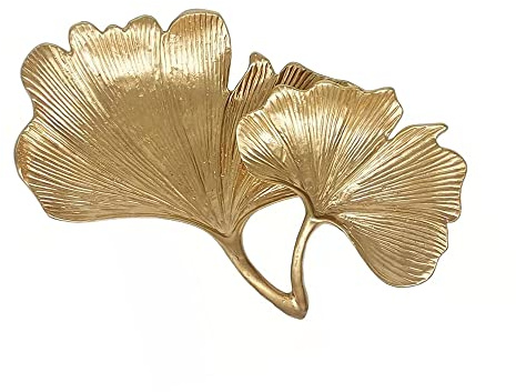 Pasiir Plato de joyería con forma de hoja pequeña, bandeja decorativa dorada para joyas, organizador de joyas