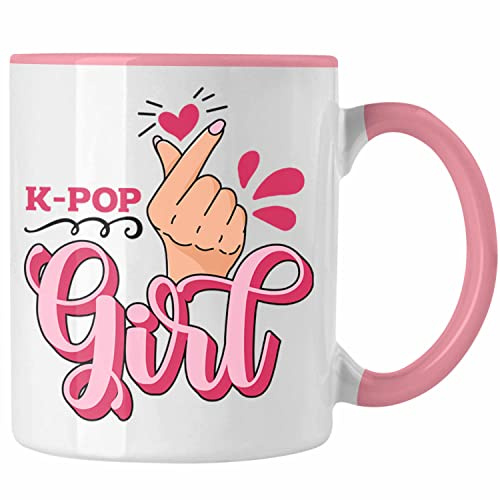 Trendation - K-Pop Girl Tasse Geschenkidee für K-Pop Fans Asiatische Musik (Rosa)