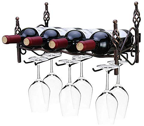Wandmontiertes Weinregal, Weinglashalter, Weinflaschenhalter, Metall-Tisch-Weinlagerregal, geeignet für Küchenbar