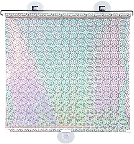 Roller Blinds, Easy Fit Blinds No Drilling, Blackout Blind with Suction Cups, Temporary Blinds, Roller Blinds for Windows, Bedroom, Conservatory, Kitchen, Car, Bathroom, Patio ( Color : Silver , Size
