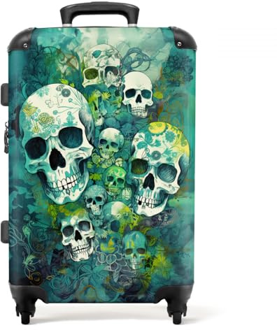 NoBoringSuitcases.com® Handgepäck, Hartschalenkoffer mit TSA Schloss, Trolley, Reisekoffer, Carry on, Rollkoffer, Klein oder Mittelgroß Grün