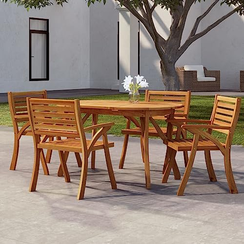 puraday Gartentisch 150x90x75 cm Massivholz Akazie Gartentisch Holz Rund Esszimmertisch Rund Couchtisch Outdoor Esszimmertisch Tischterassenmöbel Außen Gartenmöbel Holz Balkontisch Rund