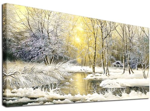 YALKIN 5D Diamond Painting Großes XXL 40x70cm Diamant Painting Bilder Winter Wald Diamond Art Erwachsene Full DIY Diamant Kunst Malerei Stickerei Set Kreuzstich Bilder Home Wand Dekor