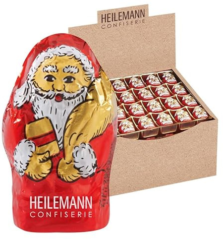 Heilemann Confiserie stanniolierte Weihnachtsmänner Schokolade Weihnachten (Edelvollmilch, 168 x 10 g)